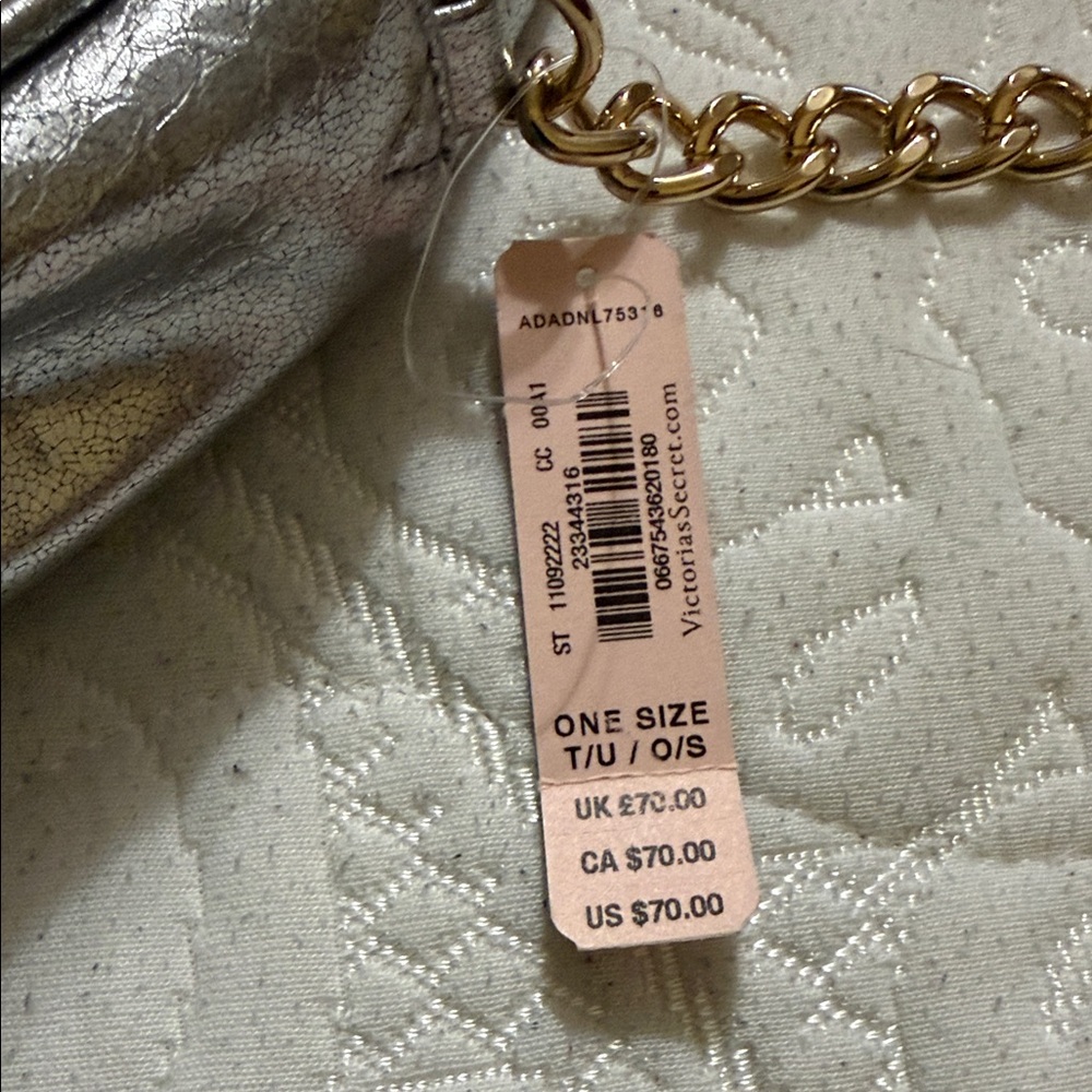 Victoria's Secret Silver Crossbody Bag with Gold Chain - Picture 3 of 5